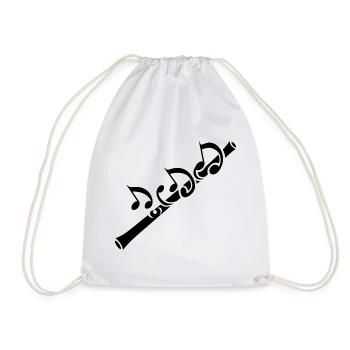Flute music - Drawstring Bag - white - Front