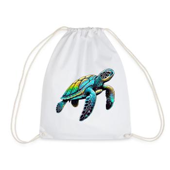 Turtle - Drawstring Bag - white - Front