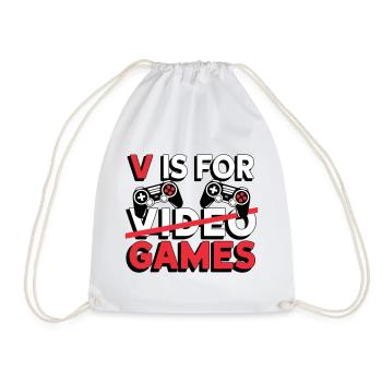 V comme Jeux Vidéo Amusants - Sac de sport léger - blanc - Devant
