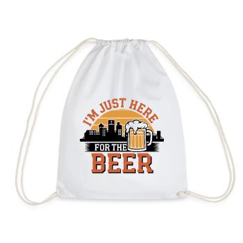 Juste ici pour la bière - Sac de sport léger - blanc - Devant