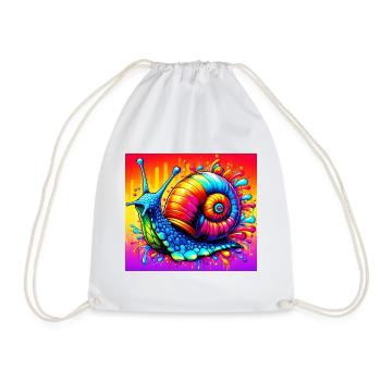 Schnecke - Turnbeutel - Weiß - Vorne