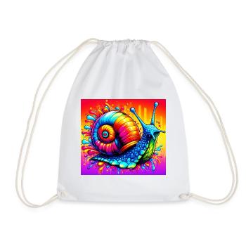 Snail - Drawstring Bag - white - Front