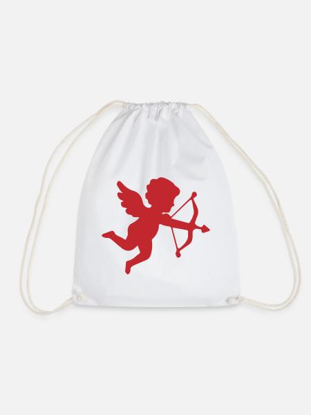 Romantisches Amor-Silhouetten-Design - Turnbeutel - Weiß