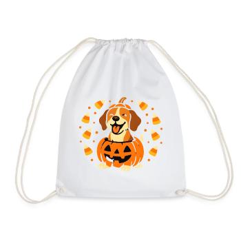 Chiot Halloween dans Citrouille Souriante - Sac de sport léger - blanc - Devant