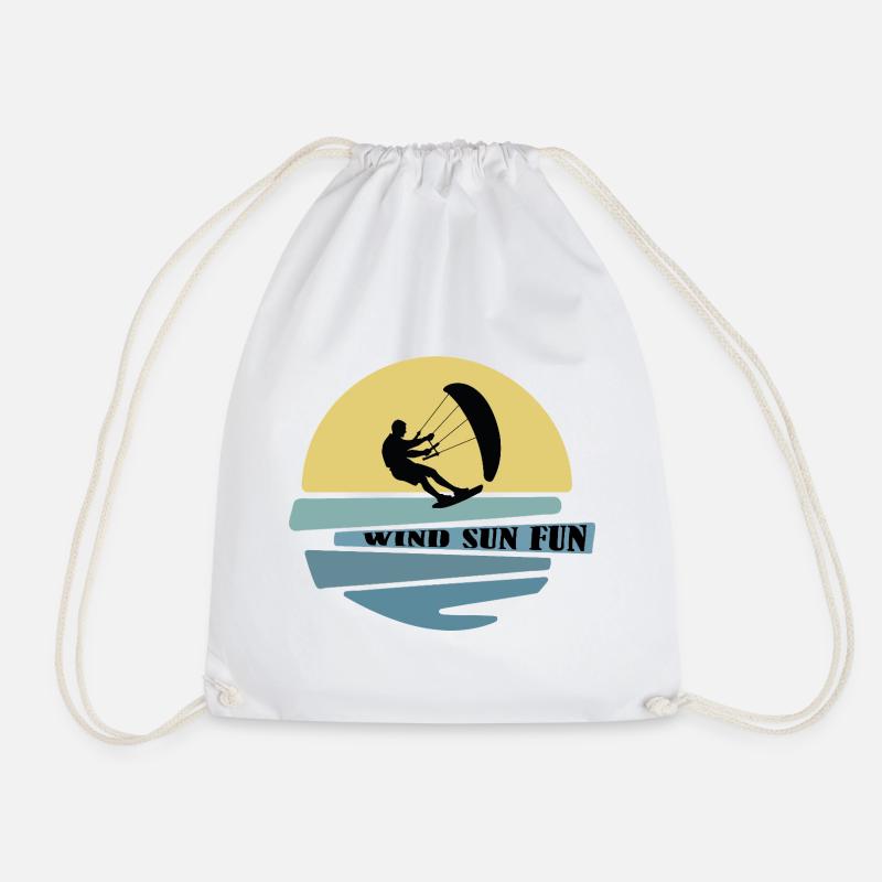Wind Sonne Fun Kitesurfer - Turnbeutel - Weiß
