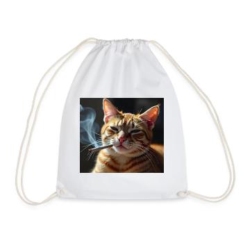 Rauchende Katze Generation Z Meme Katze raucht - Turnbeutel - Weiß - Vorne