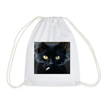 Rauchende Katze Generation Z Meme Katze raucht - Turnbeutel - Weiß - Vorne