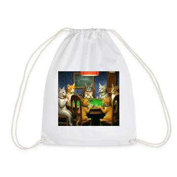 Chats Fumer Cigarettes Mèmes Chats Jouer au poke - Sac de sport léger - blanc - Devant