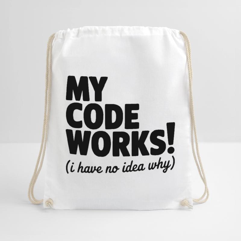 My Code Works! (I Have No Idea Why) Drawstring Bag