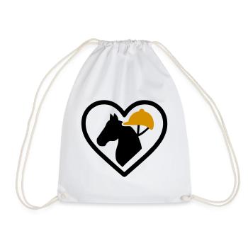 Horse Riding Heart Horse Sport Passion - Drawstring Bag - white - Front