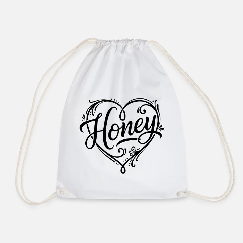 Calligraphy Design Honey Tattoo-style - Turnbeutel - Weiß
