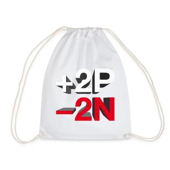 +2P -2N / +peace -hate - let's talk - Drawstring Bag - white - Front