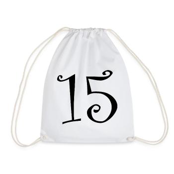 15. 15 ANS. 15e ANNIVERSAIRE. ANNIVERSAIRE 15 ANS. - Sac de sport léger - blanc - Devant