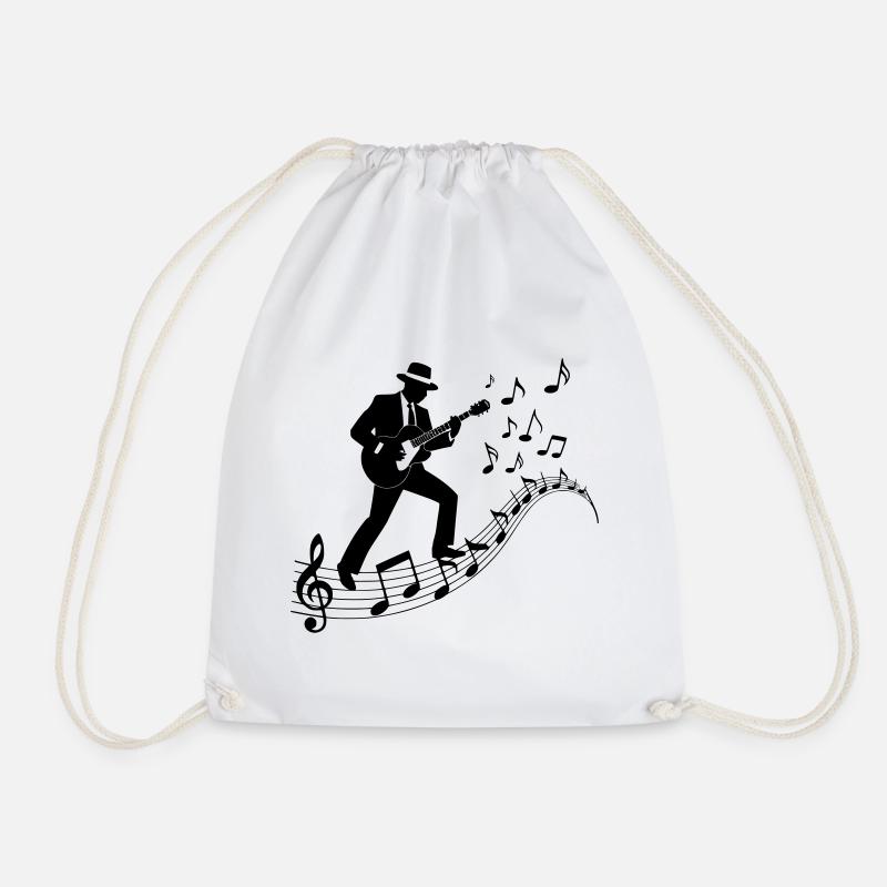 Blues Musician - Drawstring Bag - white