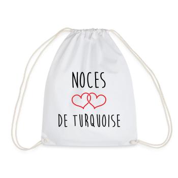 Turquoise Wedding 18 Years of Marriage - Drawstring Bag - white - Front