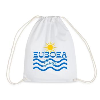 Euböa Griechenland Sonnenwellen-Logo - Turnbeutel - Weiß - Vorne