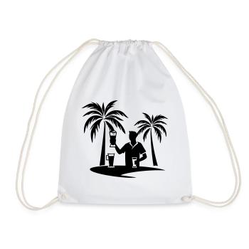 Silhouette de plage de palmiers de vacances - Sac de sport léger - blanc - Devant