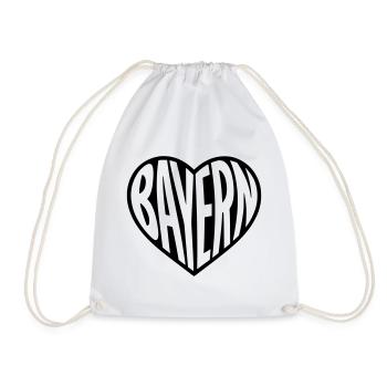 Bavaria Heart Typography - Drawstring Bag - white - Front