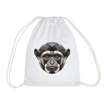 Gibbon Monkey Whitehand Gibbon Monkey Cute Lar Gibbons - Drawstring Bag - white - Front