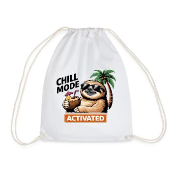 Tropical Sloth Activated Vibes - Drawstring Bag - white - Front