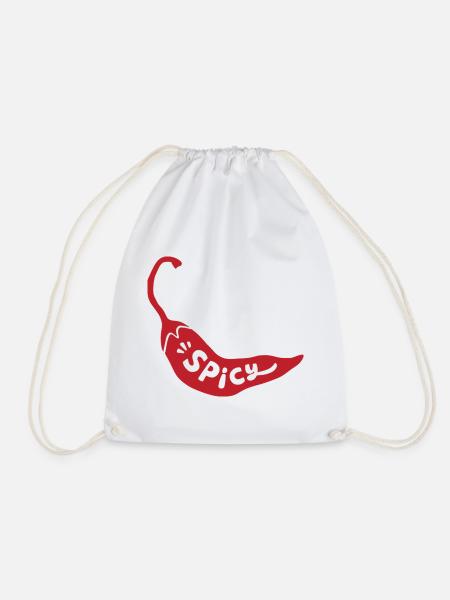 Spicy Chili Pepper Minimalistische Lustige Feinschmeckerin - Turnbeutel - Weiß