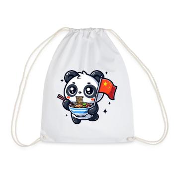Nouilles aux nouilles d’ours panda Drapeau chinois Ramen Asia Bowl - Sac de sport léger - blanc - Devant