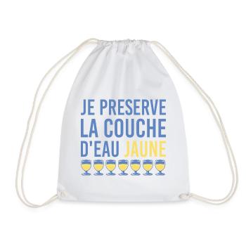 Je préserve la couche d’eau jaune humour apéro - Sac de sport léger - blanc - Devant