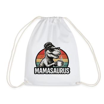 Mamasaurus Mama Mutter Geschenkidee Humor Lustig - Turnbeutel - Weiß - Vorne
