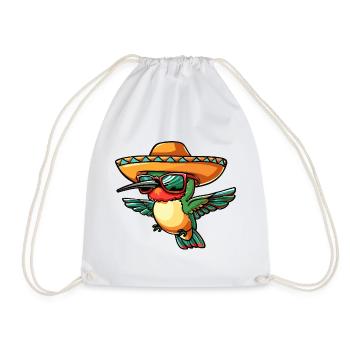 Kolibri Vogel Lustig Sombrero - Turnbeutel - Weiß - Vorne