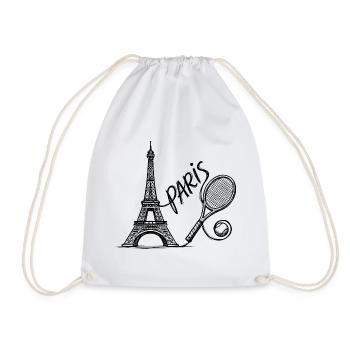 Chemise du tournoi de tennis de Paris, mode rétro de tennis - Sac de sport léger - blanc - Devant