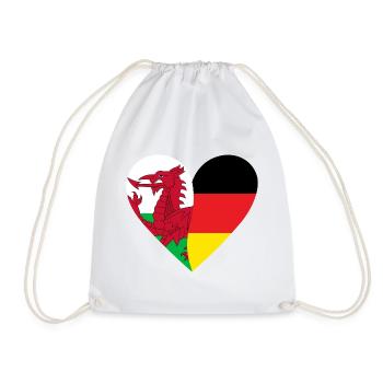 Drachenflagge Herzdesign Wales - Turnbeutel - Weiß - Vorne