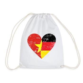Vietnam, Allemagne, cœur utilisé - Sac de sport léger - blanc - Devant