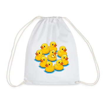 Pack of rubber ducks at the water - Drawstring Bag - white - Front