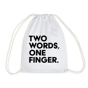 Deux mots Un doigt Chemise drôle - Sac de sport léger - blanc - Devant