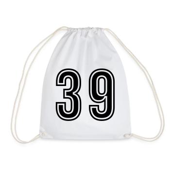 39 Number Symbol - Drawstring Bag - white - Front