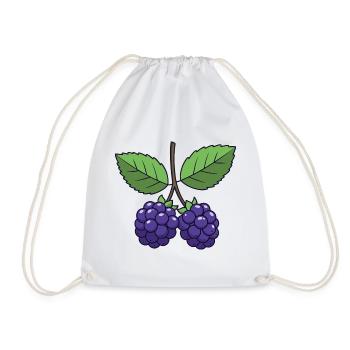Brombeere Kostüm Karneval Fasching Beeren Lila - Turnbeutel - Weiß - Vorne