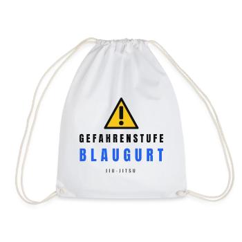 Gefahrstufe BlauGurt JiuJitsu - Turnbeutel - Weiß - Vorne