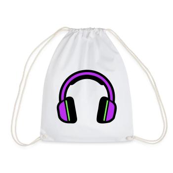 Silhouette musicale des écouteurs - Sac de sport léger - blanc - Devant