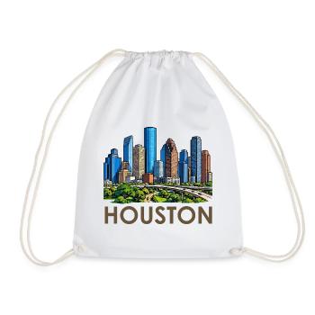 Houston Skyline Stadtlandschaft - Turnbeutel - Weiß - Vorne