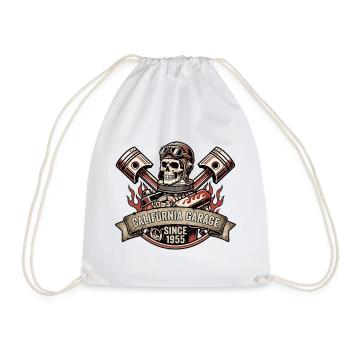 Rockabilly California Garage Skull Racing - Turnbeutel - Weiß - Vorne