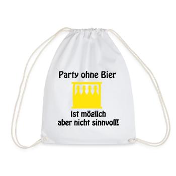 Gelbe Bierflaschen Silhouetten Rack - Turnbeutel - Weiß - Vorne