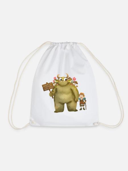 Oger Kobold Monster Freund Abenteuer Vegan - Turnbeutel - Weiß