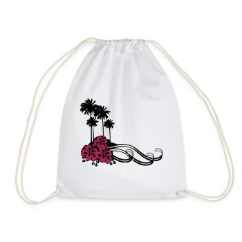 Flower - Palms - Drawstring Bag - white - Front