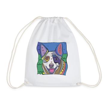 Chien Australien Artwork - Sac de sport léger - blanc - Devant