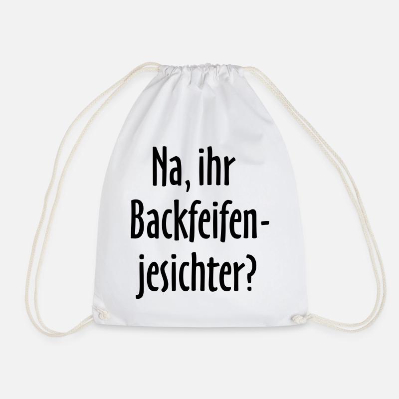 Berlin Spruch: Na, ihr Backfeifenjesichter? - Turnbeutel - Weiß