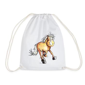 Running Haflinger - Drawstring Bag - white - Front