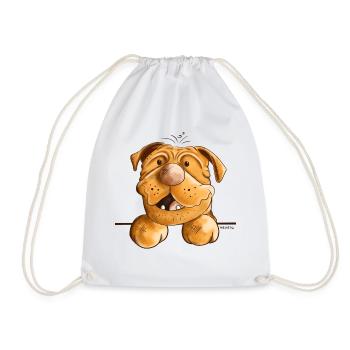 Happy Dogue de Bordeaux - Drawstring Bag - white - Front