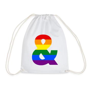 Pride Rainbow Ampersand - Drawstring Bag - white - Front