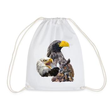 Pigargos and Owl - Drawstring Bag - white - Front