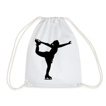 Figure Skating Dancing girl or woman - Drawstring Bag - white - Front